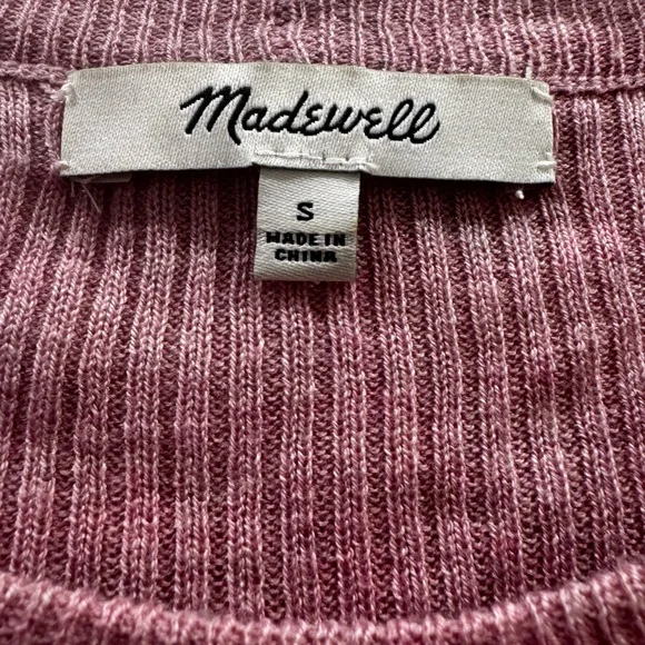 Madewell Dusty Pink Ruffle Long Sleeve Tee - Picture 4 of 5